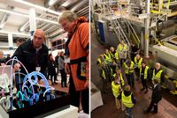 Die Industrienacht bei Evonik (l.) und Renolit (r.). Es haben 12 Unternehmen mitgemacht. Am 3. November kann man wieder hinter´s Werkstor.