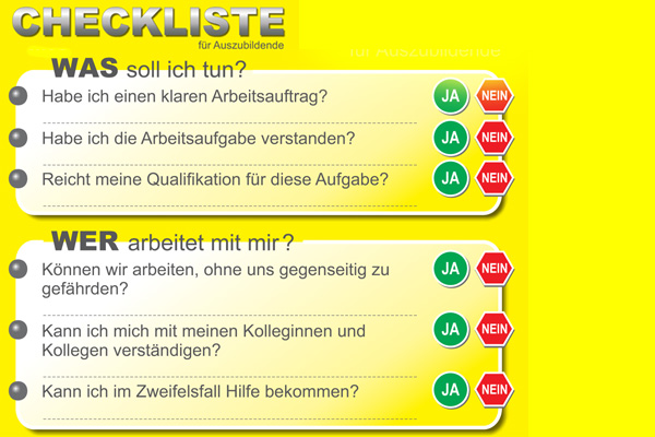 Checkliste Teil 2: Mehr Sicherheit für Auszubildende