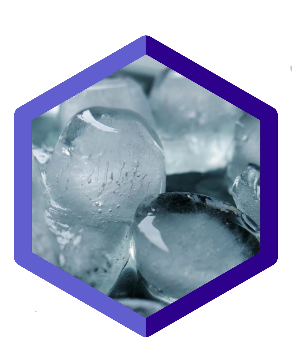 Mit Kälte gegen Schmerzen: Eiswürfel als Symbol für Kühlung bei Verletzungen, Schwellungen und Schmerzen